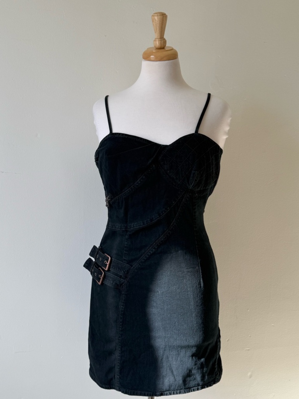 Vintage Diesel Denim Mini Dress | Asymmetrical Zip Detail | Y2K Grunge - Picture 1 of 16